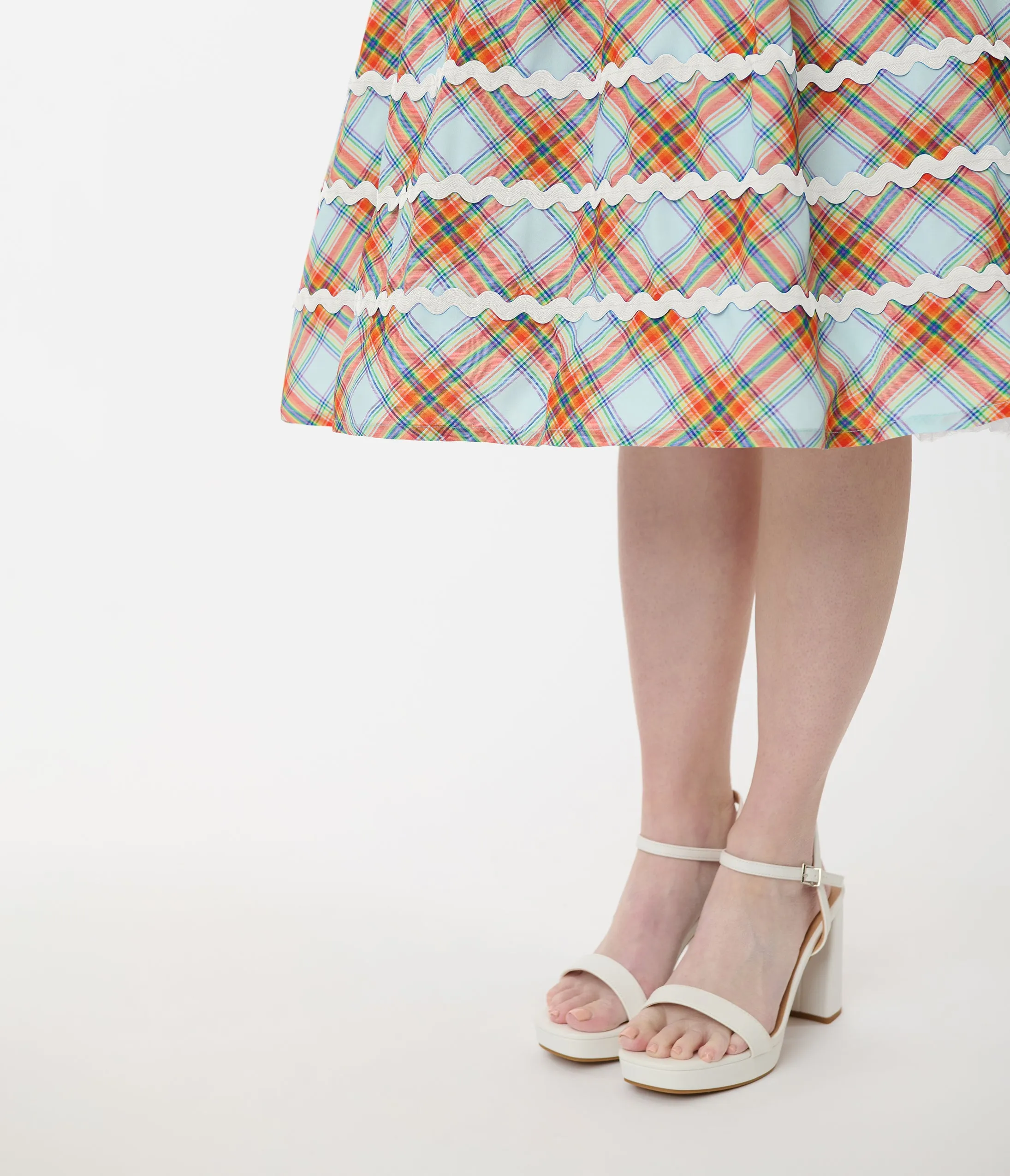 Unique Vintage Rainbow Plaid Swing Dress sold by Unique Vintage product image thumbnail 3