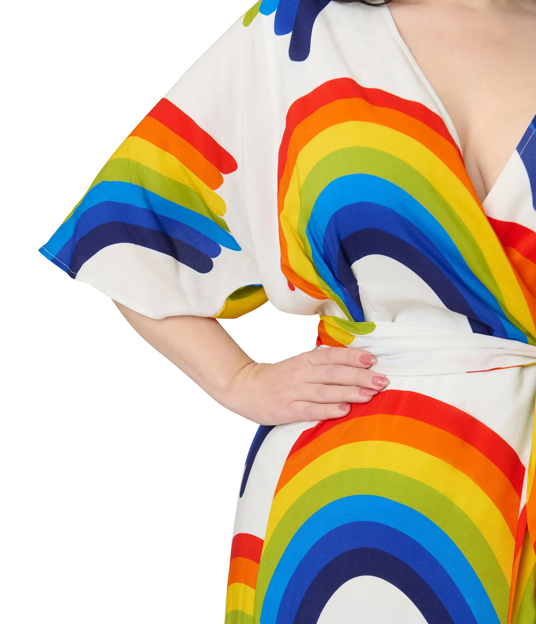 Unique Vintage Plus Size Rainbow Wrap Midi Dress sold by Unique Vintage product image thumbnail 2