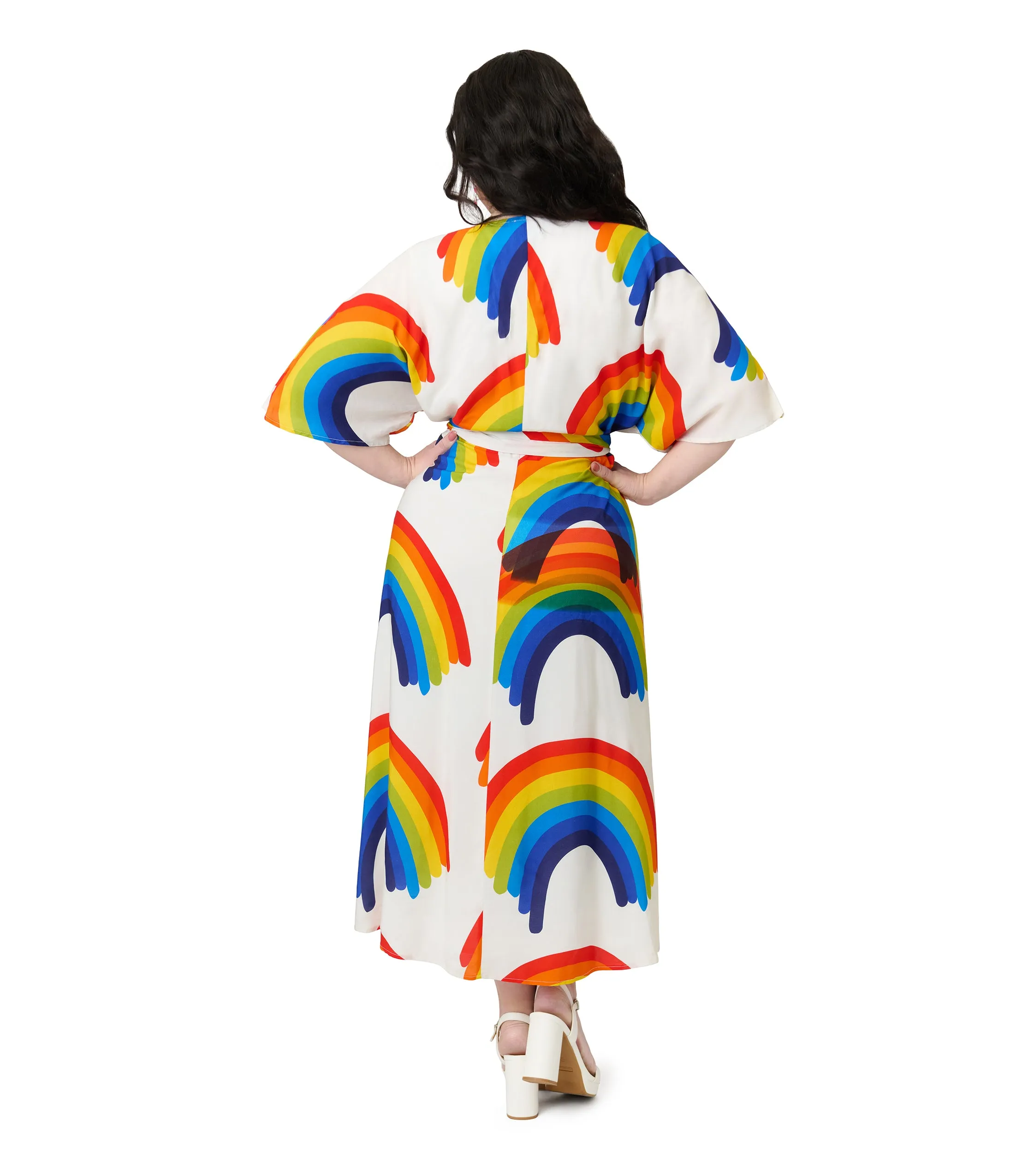 Unique Vintage Plus Size Rainbow Wrap Midi Dress sold by Unique Vintage product image thumbnail 3