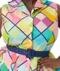 Unique Vintage Plus Size Rainbow Diamond Plaid Edith Swing Dress sold by Unique Vintage