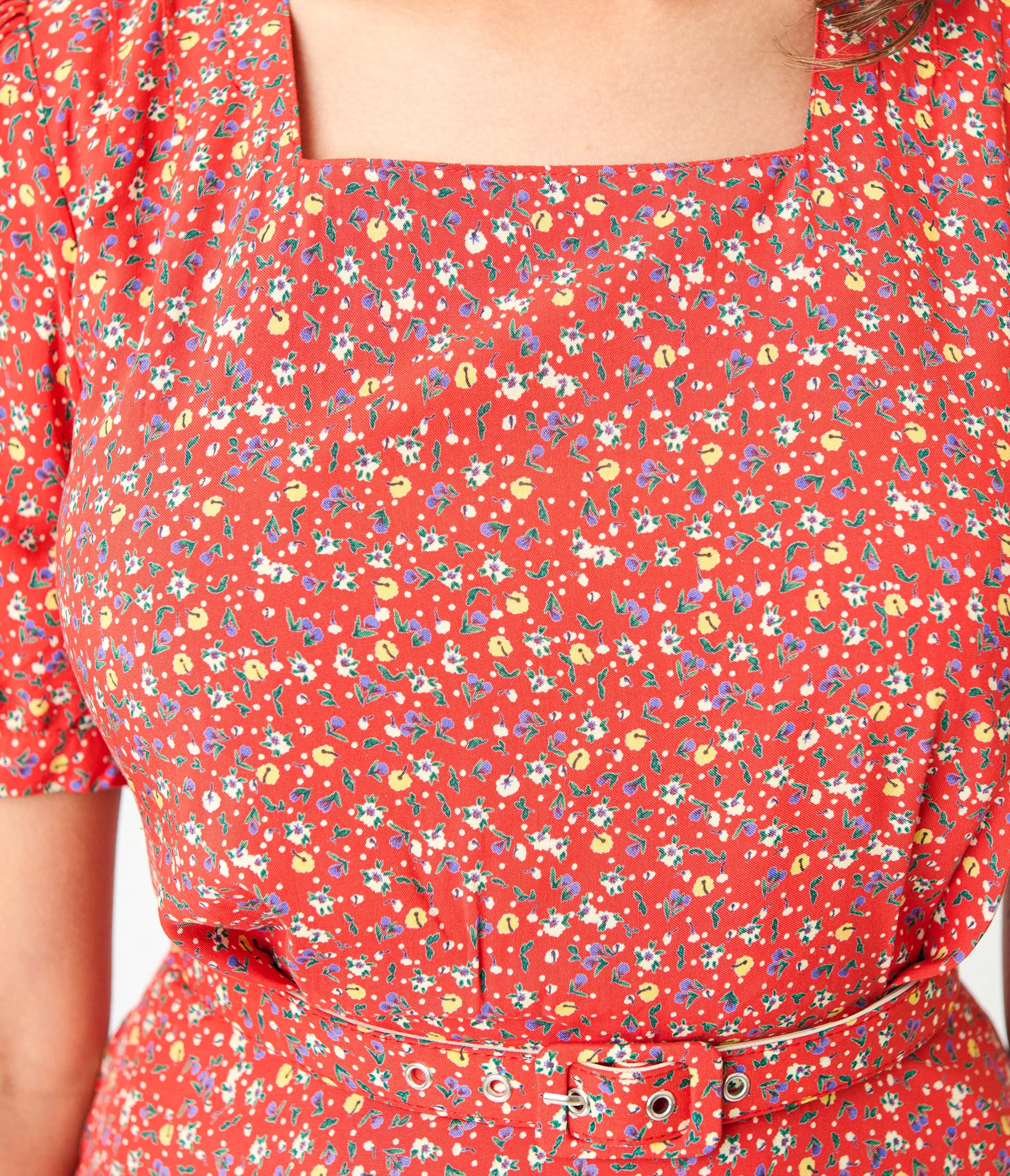 Royal Monk Red Summer Floral Eva Bloom Midi Dress sold by Unique Vintage product image thumbnail 2
