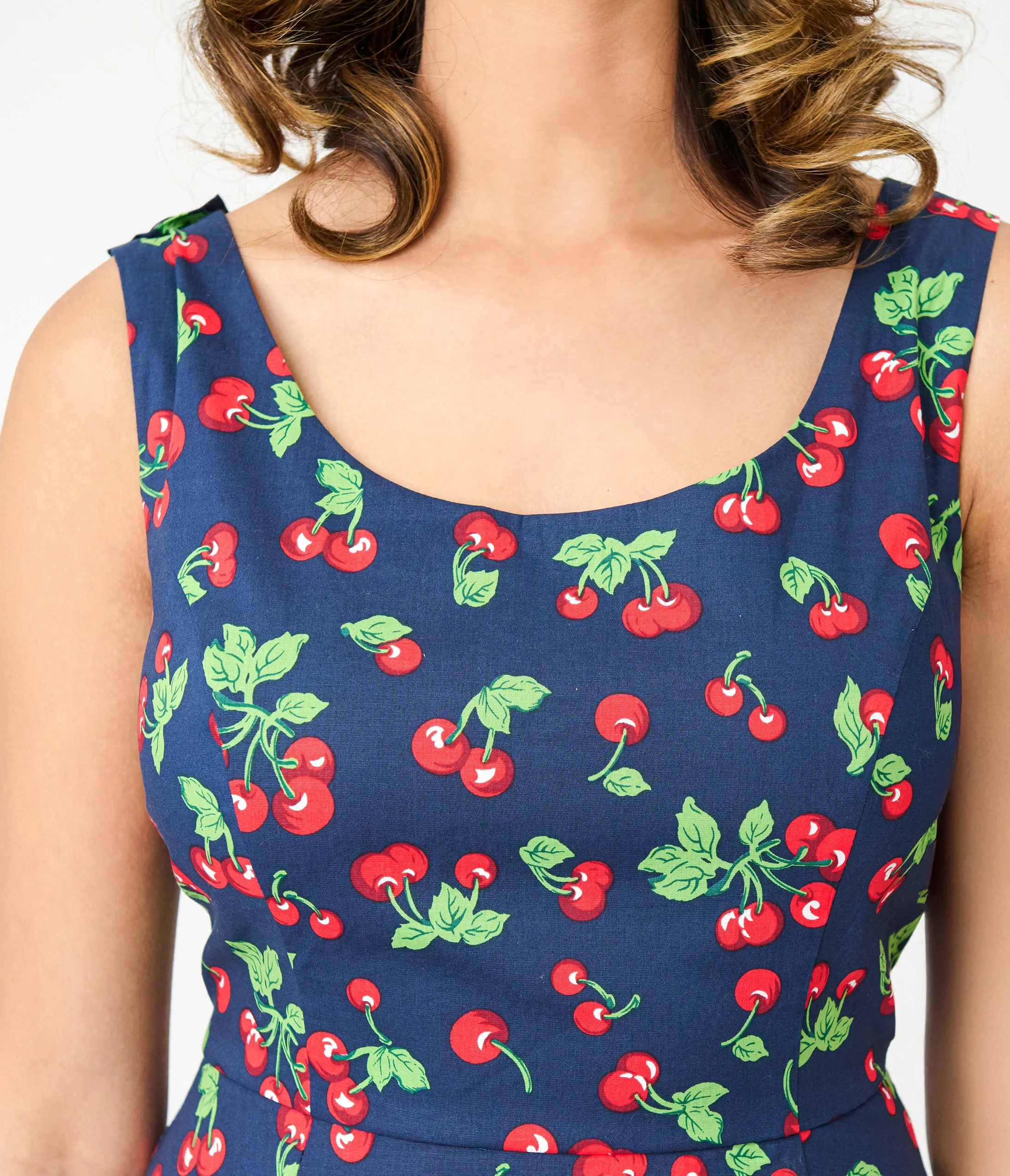 Royal Monk Navy Cherry Heart Nora Swing Dress sold by Unique Vintage product image thumbnail 2