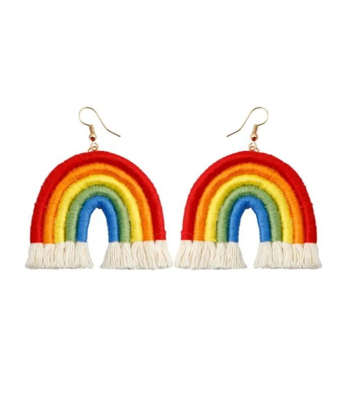 Rainbow Tassle Earrings sold by Unique Vintage