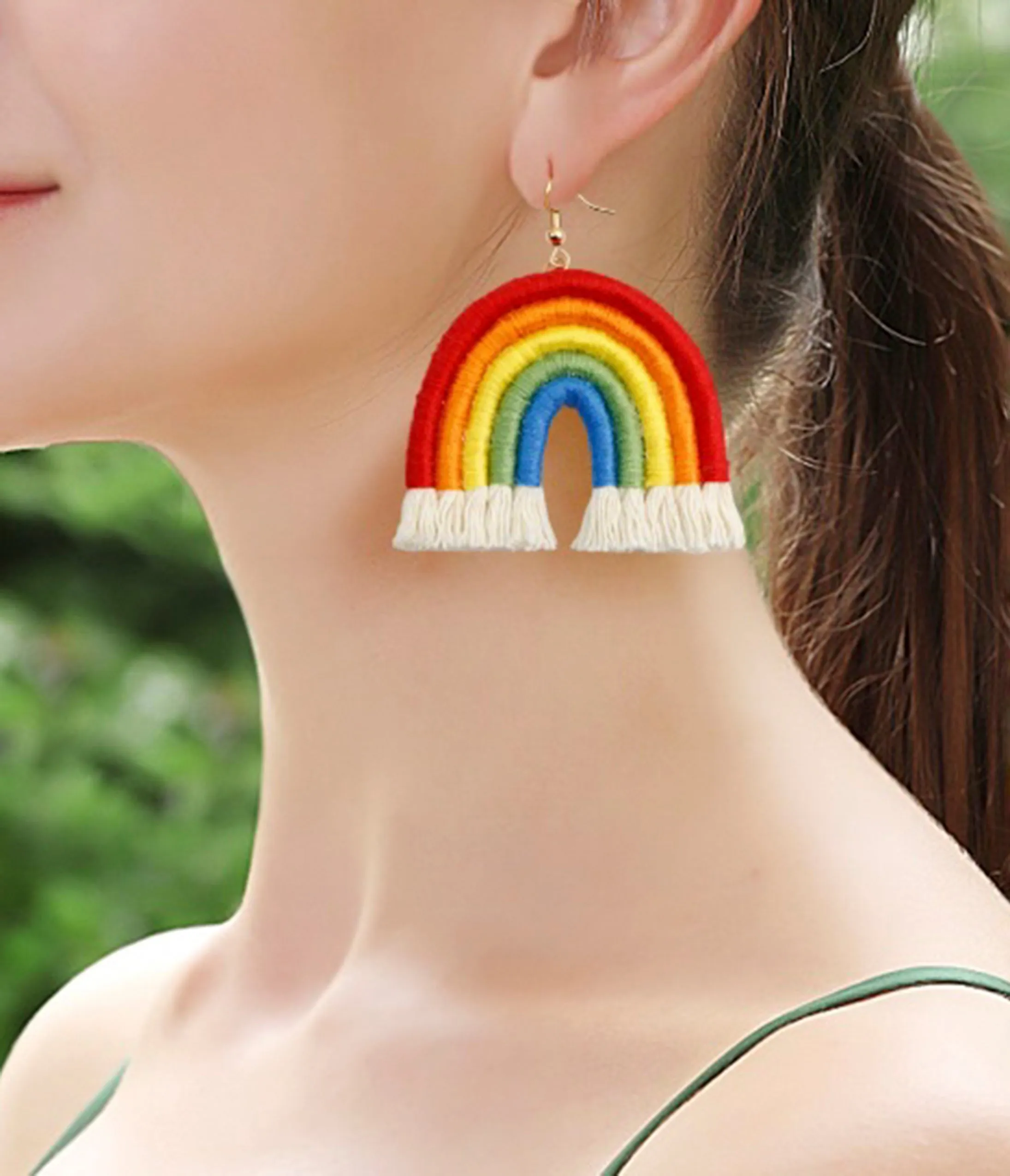 Rainbow Tassle Earrings sold by Unique Vintage product image thumbnail 2