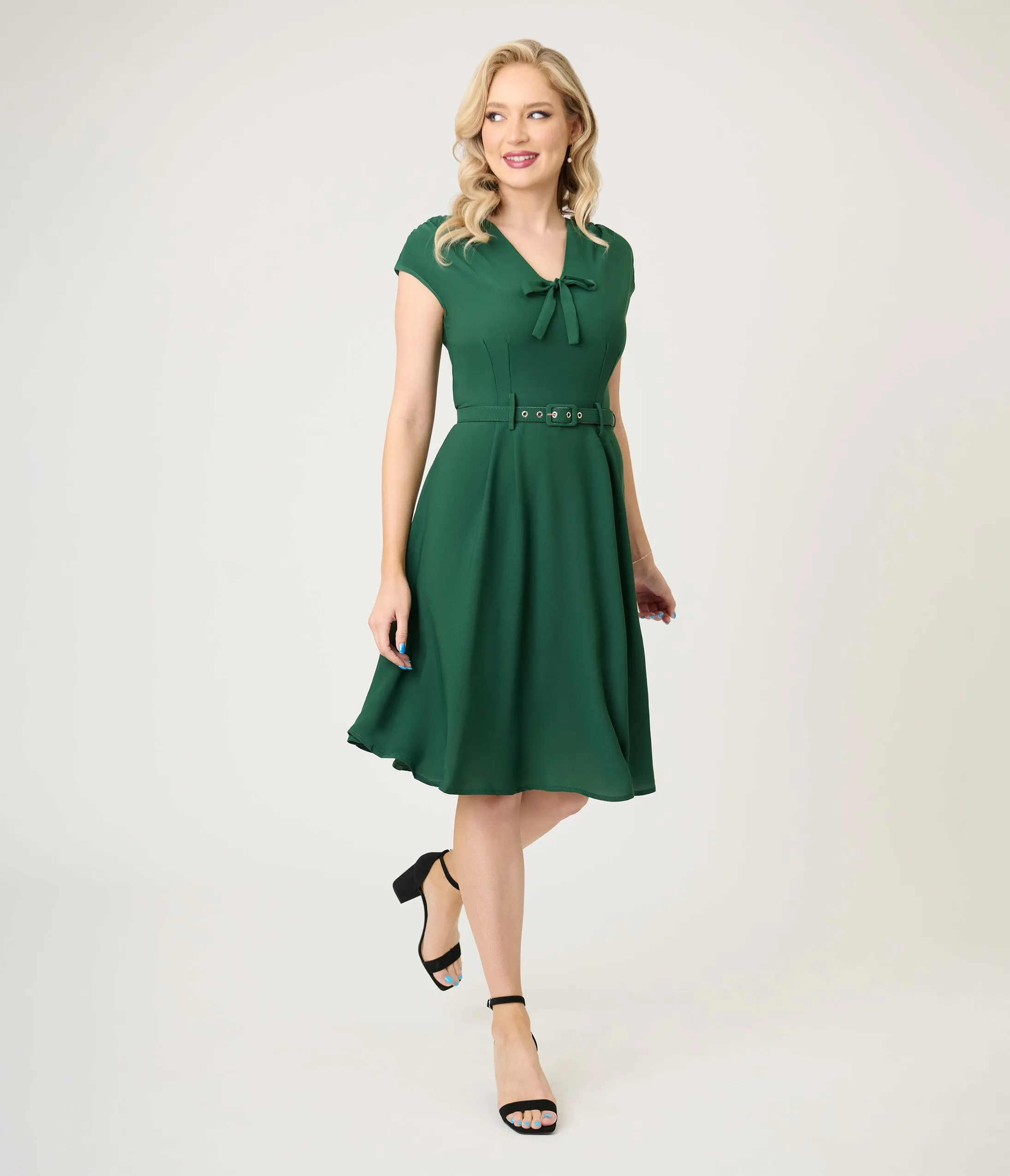 Royal Monk Green Chiffon Holly Swing Dress sold by Unique Vintage product image thumbnail 5
