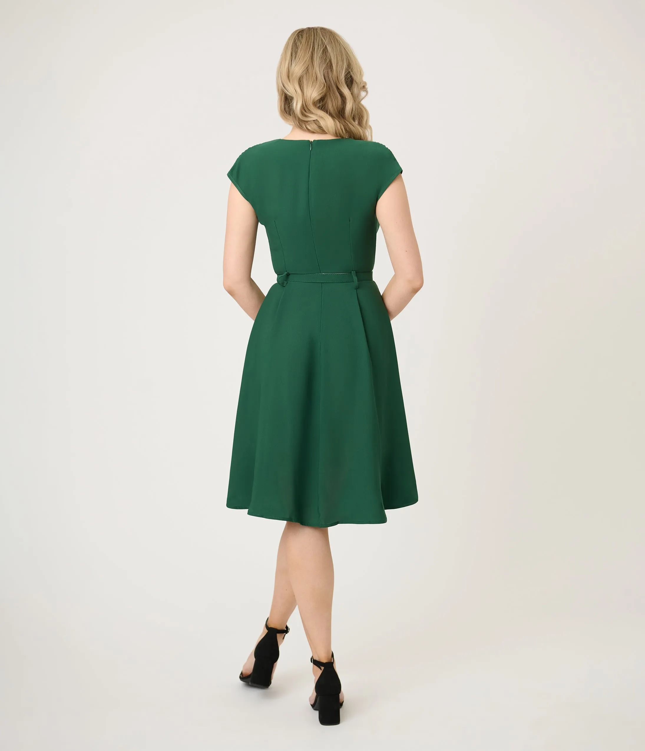 Royal Monk Green Chiffon Holly Swing Dress sold by Unique Vintage product image thumbnail 3