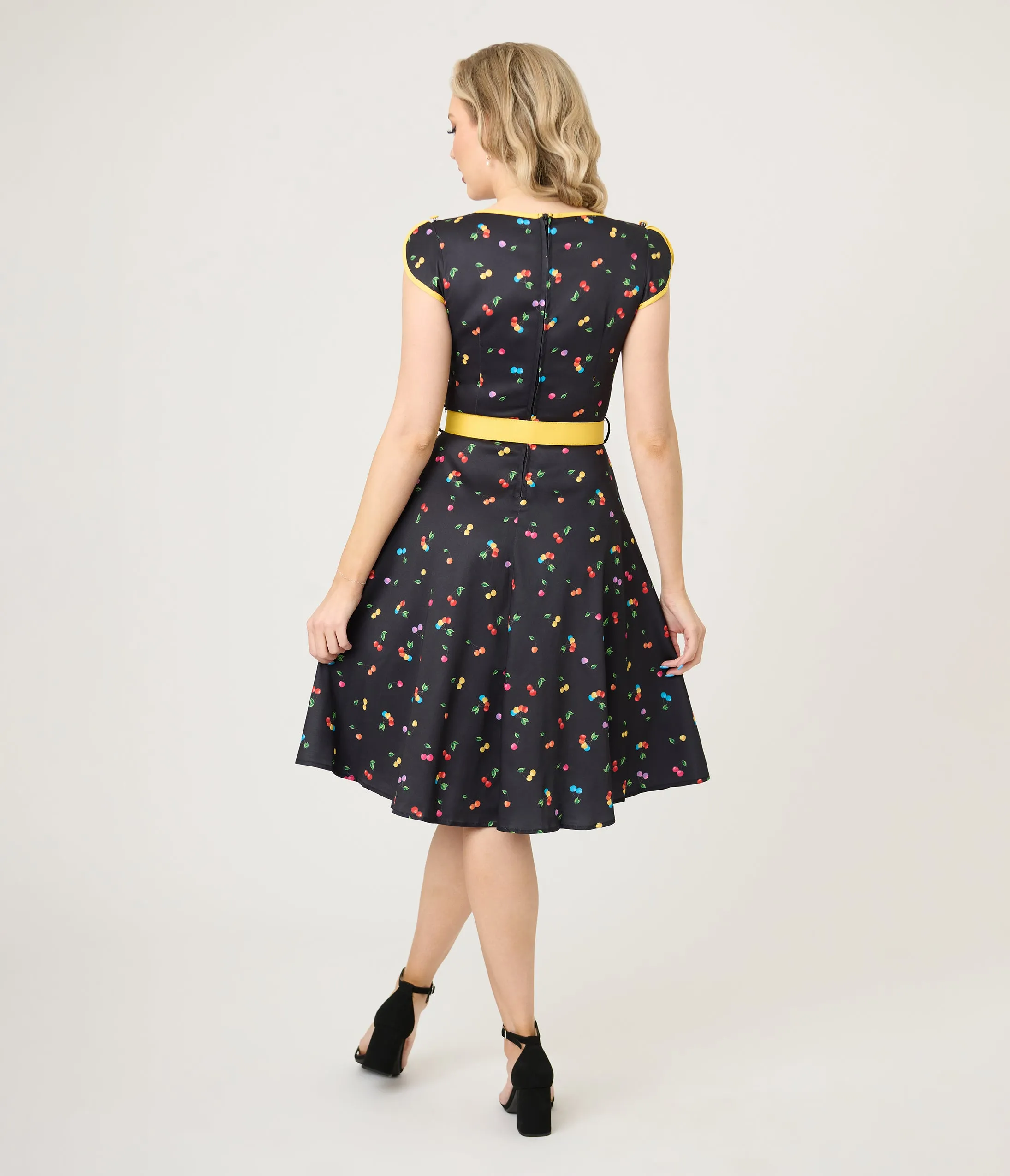 Voodoo Vixen Rainbow Cherry Swing Dress sold by Unique Vintage product image thumbnail 3