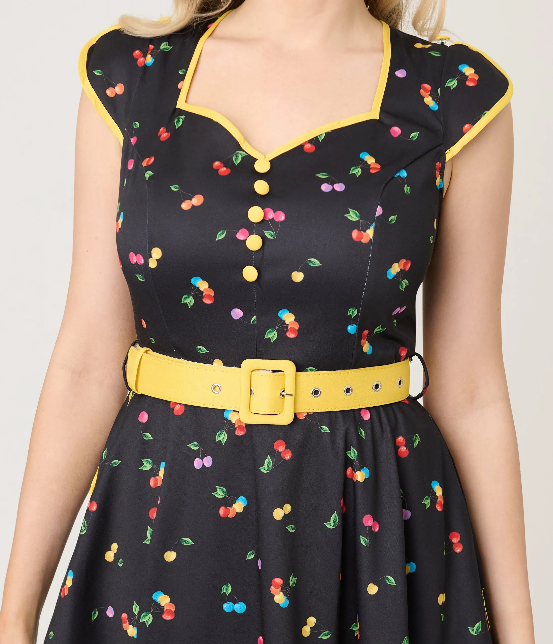Voodoo Vixen Rainbow Cherry Swing Dress sold by Unique Vintage product image thumbnail 2