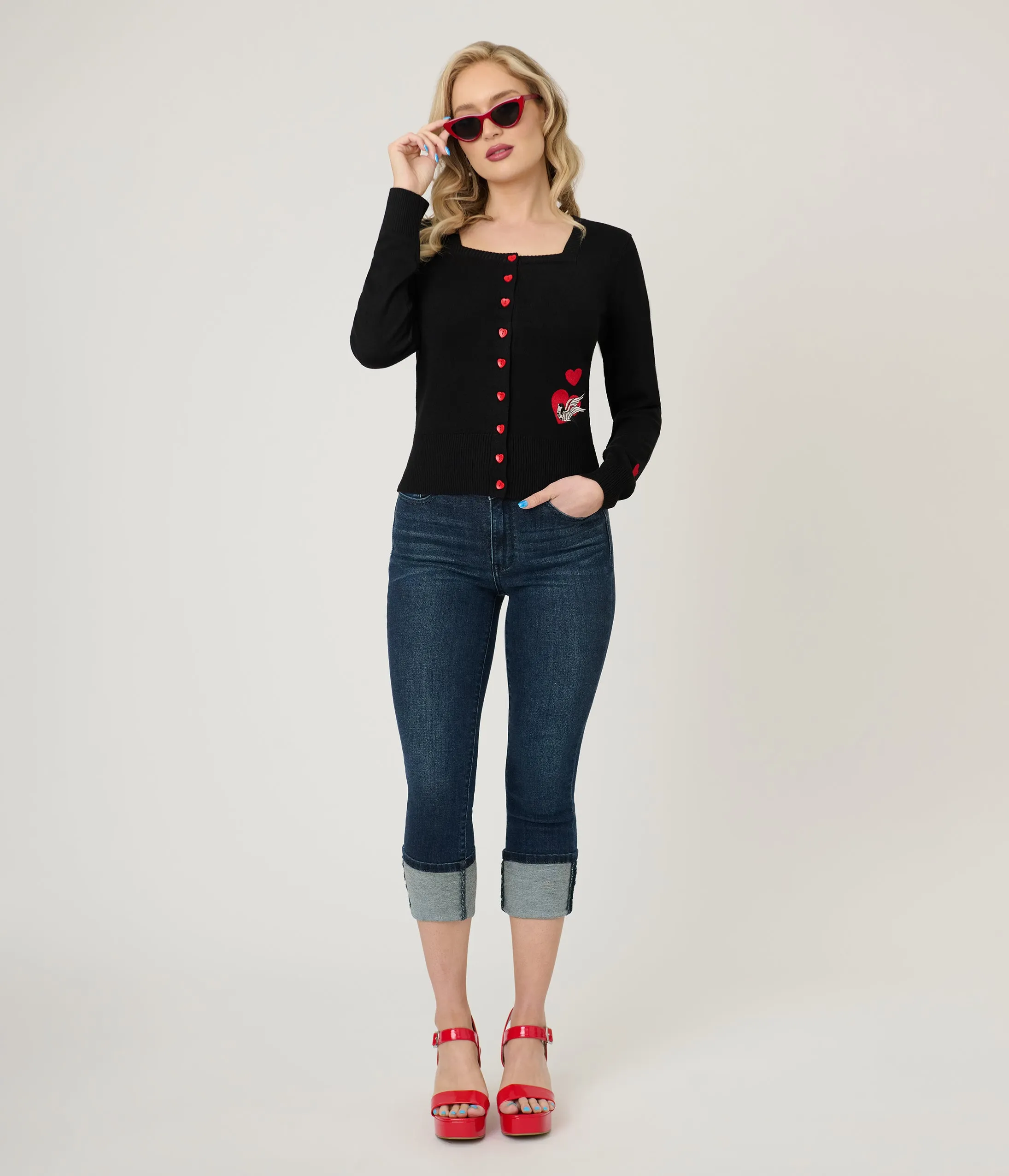 Royal Monk Black & Red Annie Love Cardigan sold by Unique Vintage product image thumbnail 5