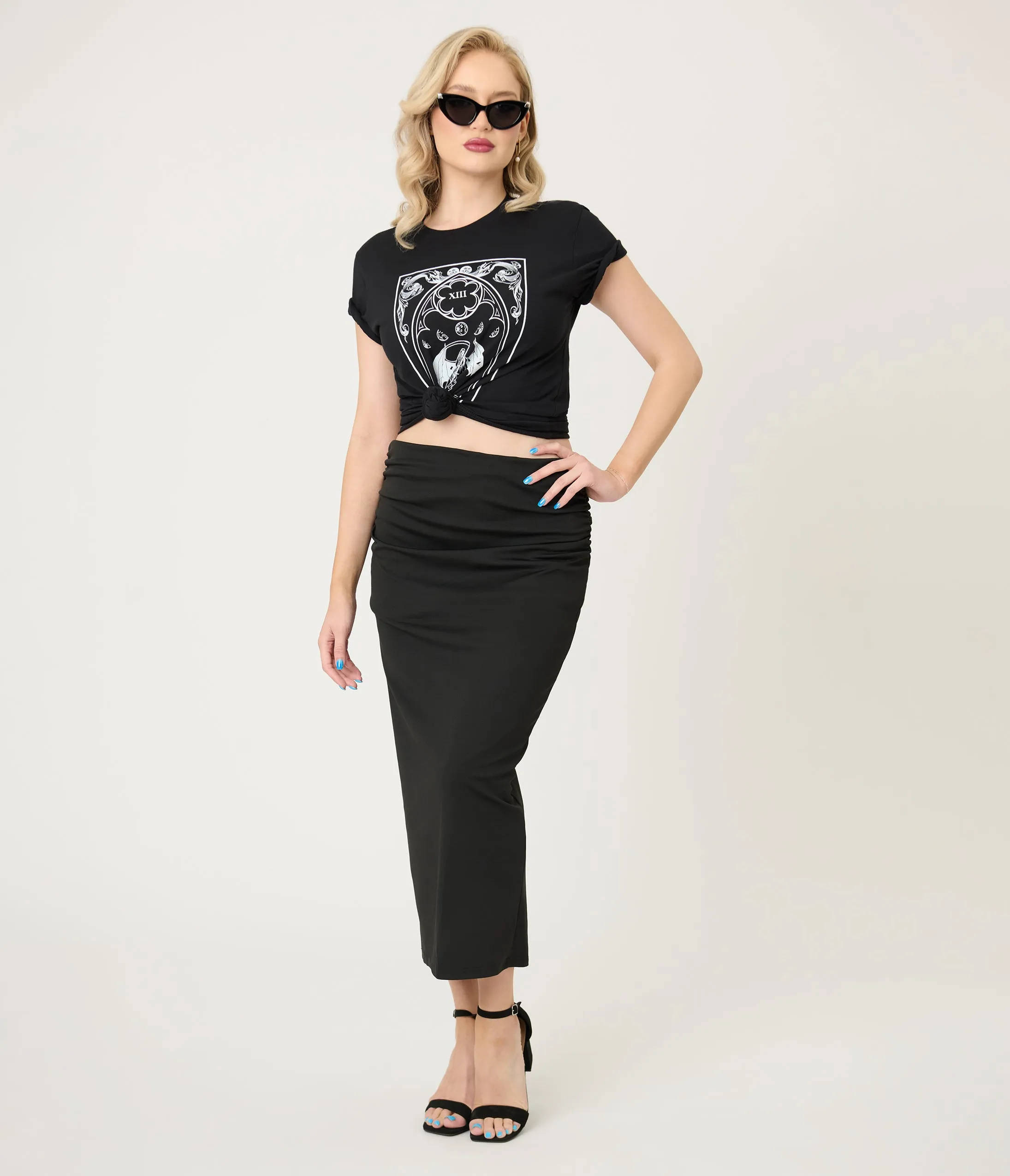 Black Death Tarot Unisex Graphic Tee sold by Unique Vintage product image thumbnail 5