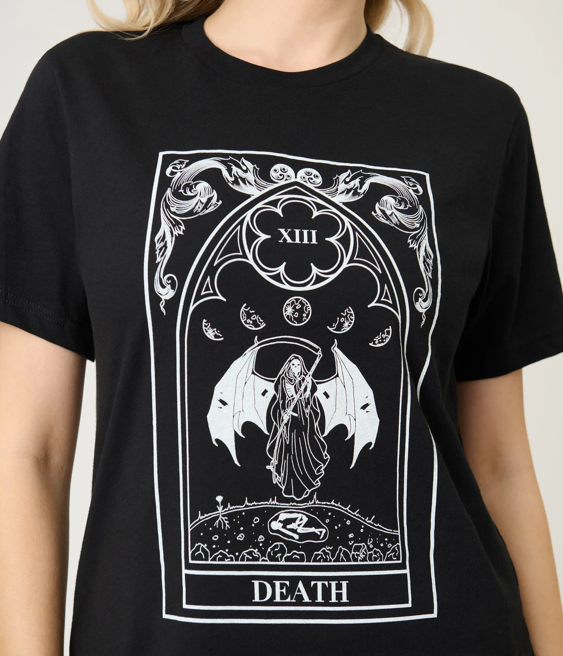 Black Death Tarot Unisex Graphic Tee sold by Unique Vintage product image thumbnail 2