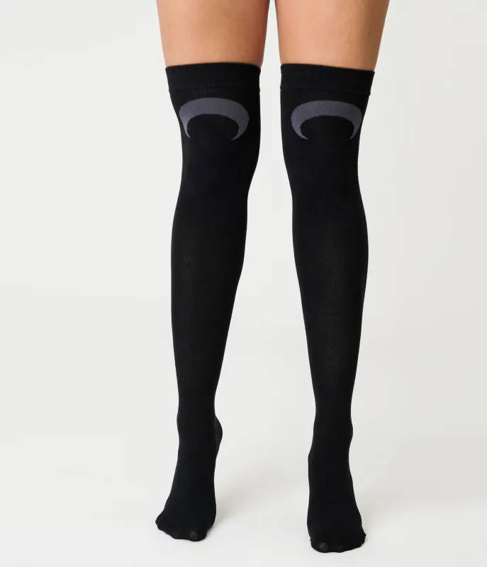Killstar Black & Grey Lunaloom Knee High Socks sold by Unique Vintage