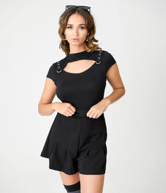 Killstar Black Xara Keyhole Top sold by Unique Vintage