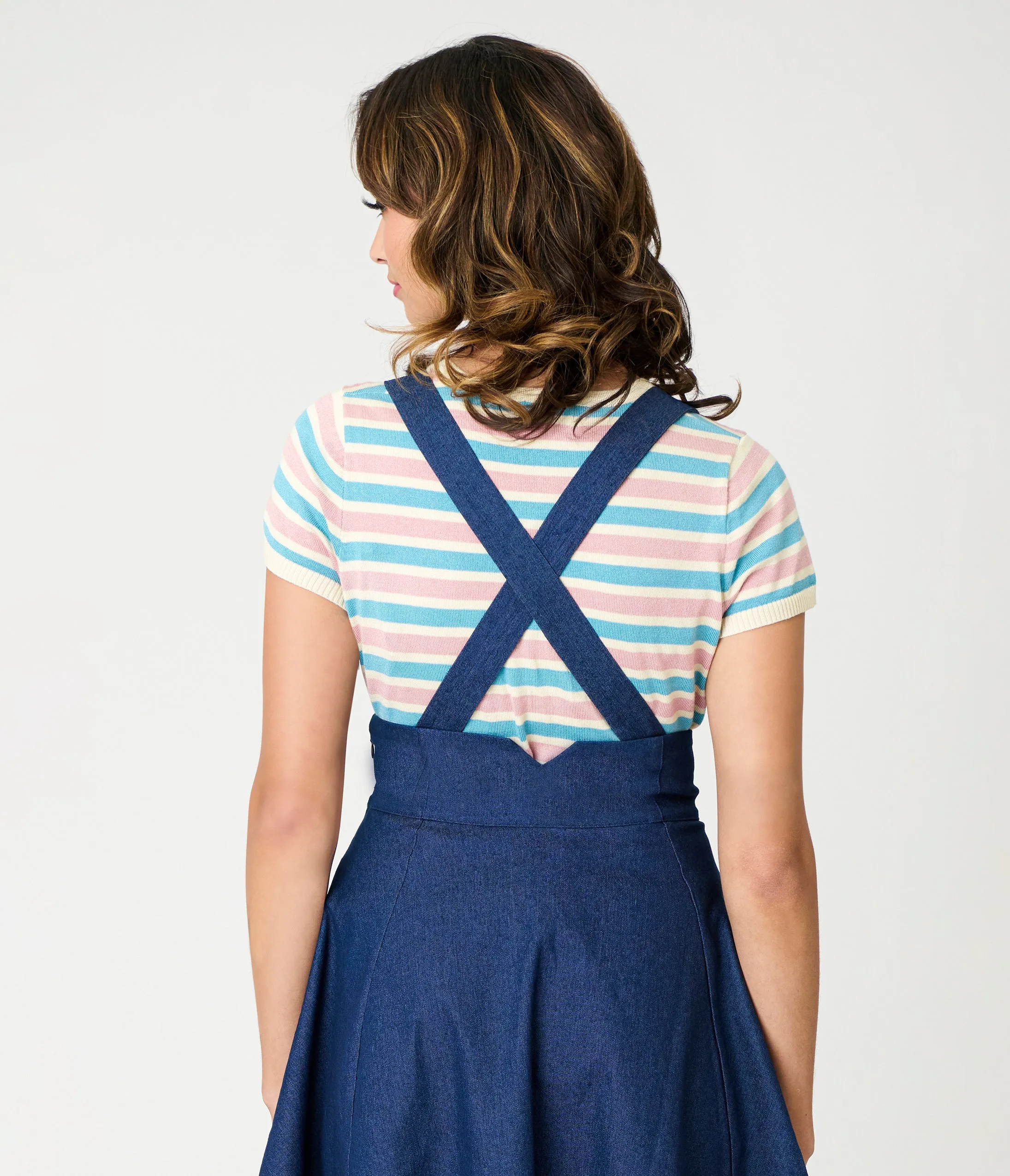 Royal Monk Blue & Pink Striped Vivian Knit Top sold by Unique Vintage product image thumbnail 3