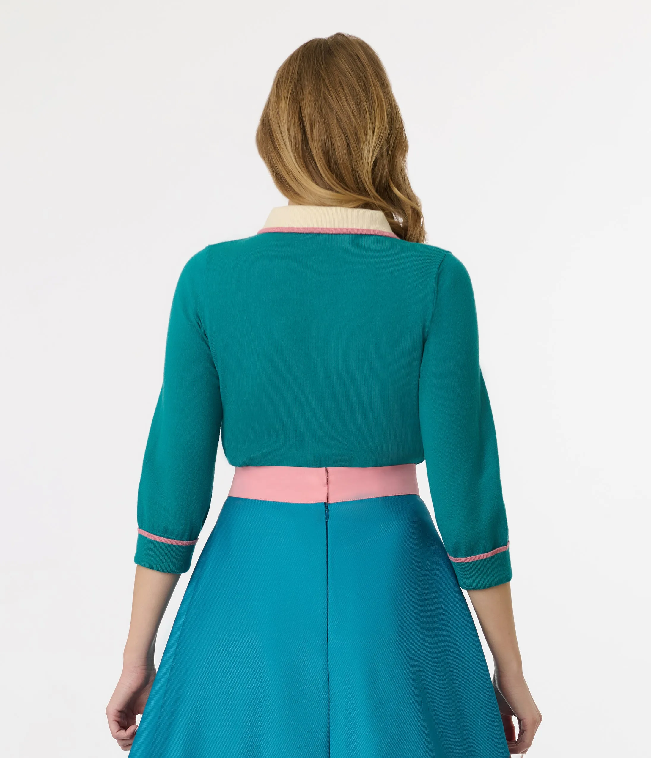 Disney's The Lady & The Tramp Collection by Unique Vintage Teal Embroidered Cardigan sold by Unique Vintage product image thumbnail 3