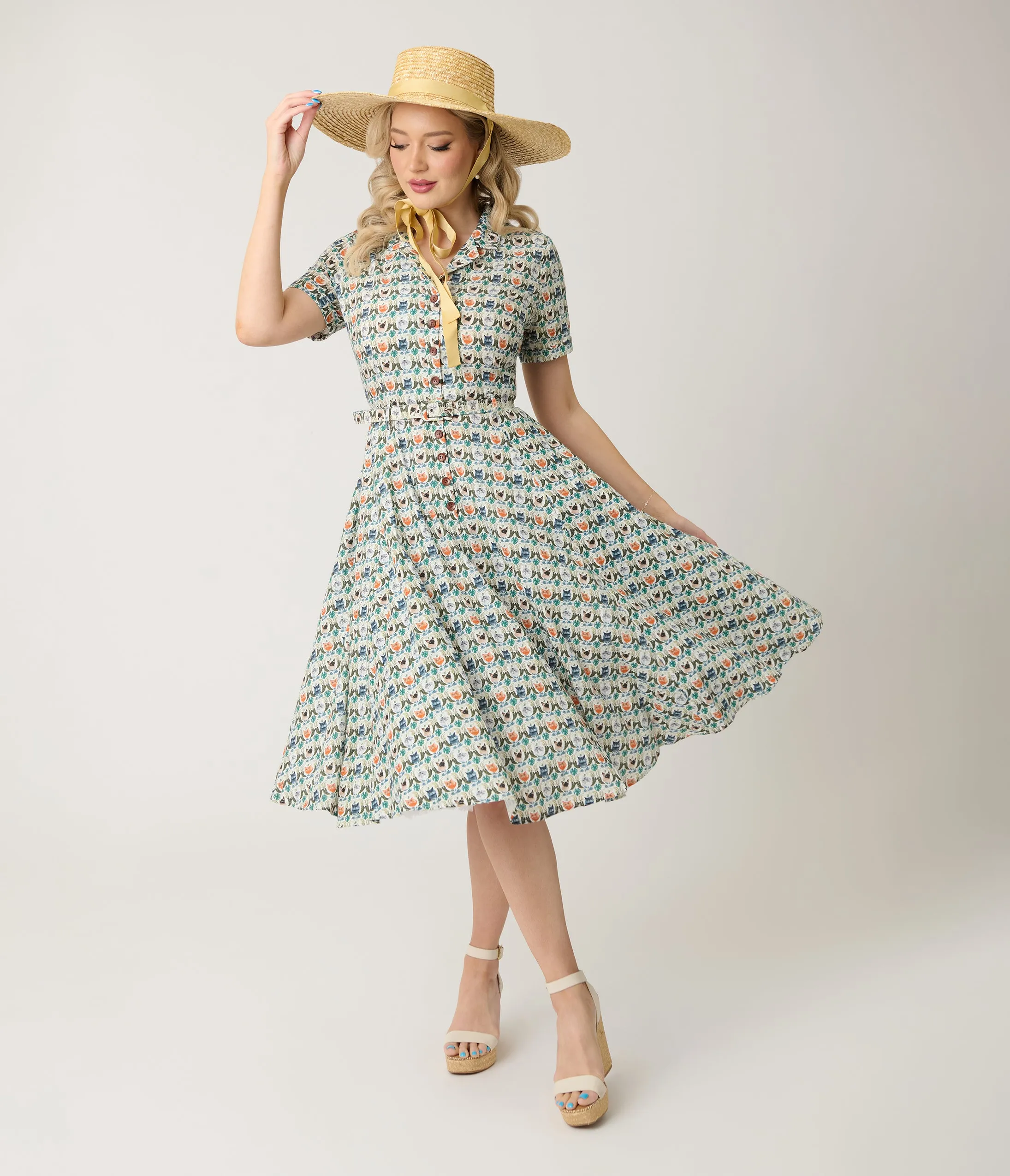 Royal Monk Purrrfect Bella Swing Dress sold by Unique Vintage