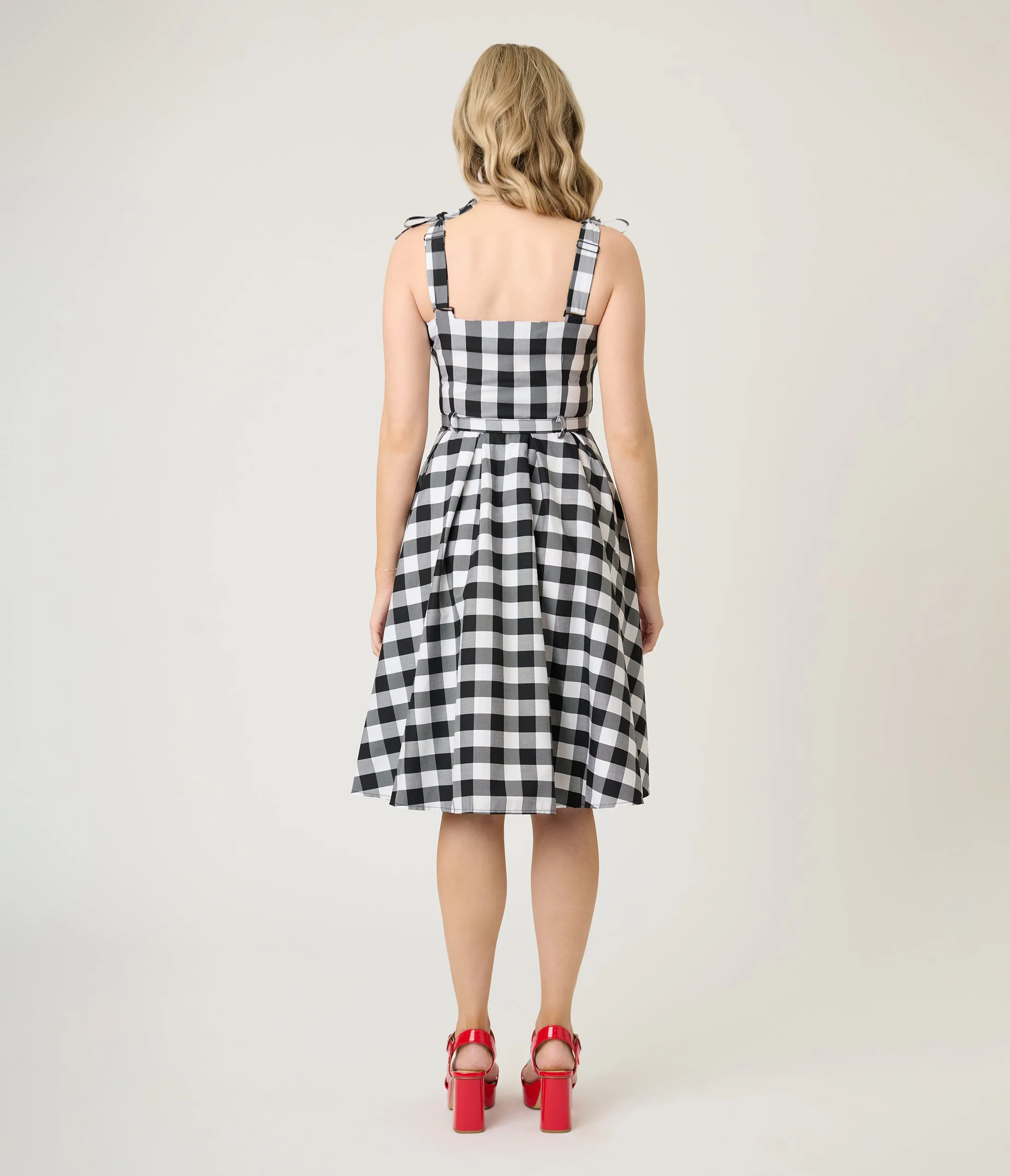 Royal Monk Black & White Gingham June Swing Dress sold by Unique Vintage product image thumbnail 3