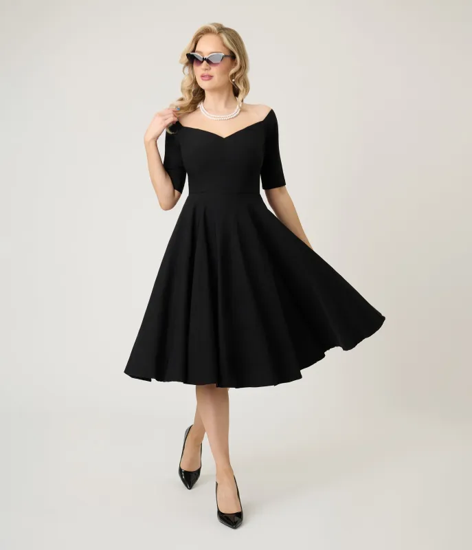 Royal Monk Black Amalia Swing Dress sold by Unique Vintage