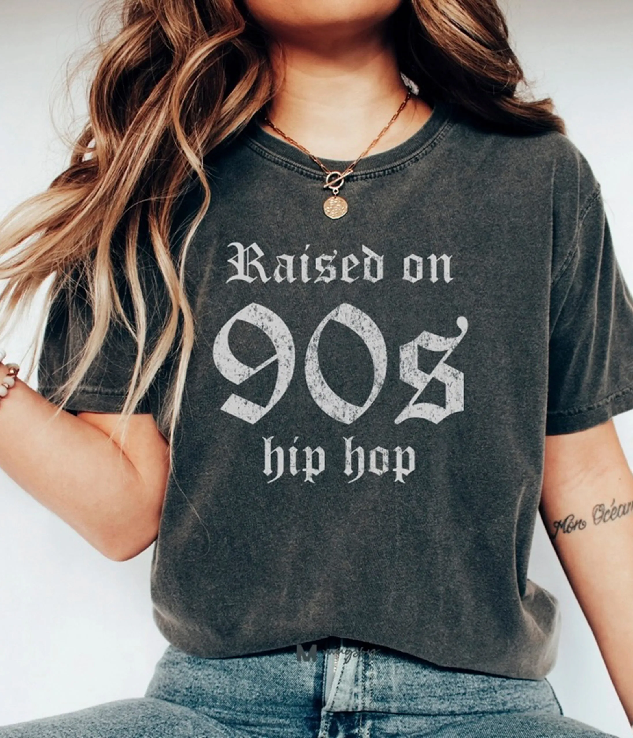 Raised On 90s Hip Hop Unisex Graphic Tee sold by Unique Vintage