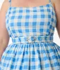 Unique Vintage Plus Size Blue & White Gingham Bobbie Swing Dress sold by Unique Vintage