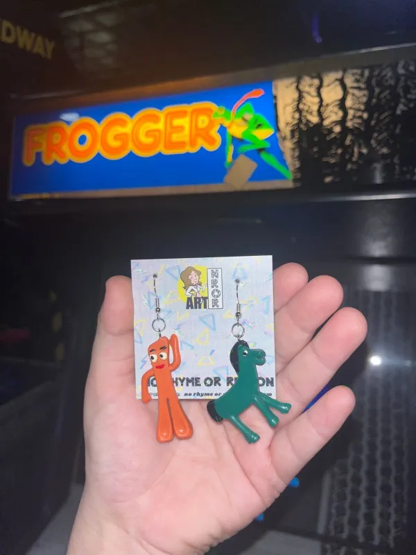 Gumby & Pokey Earrings made by Unique Vintage