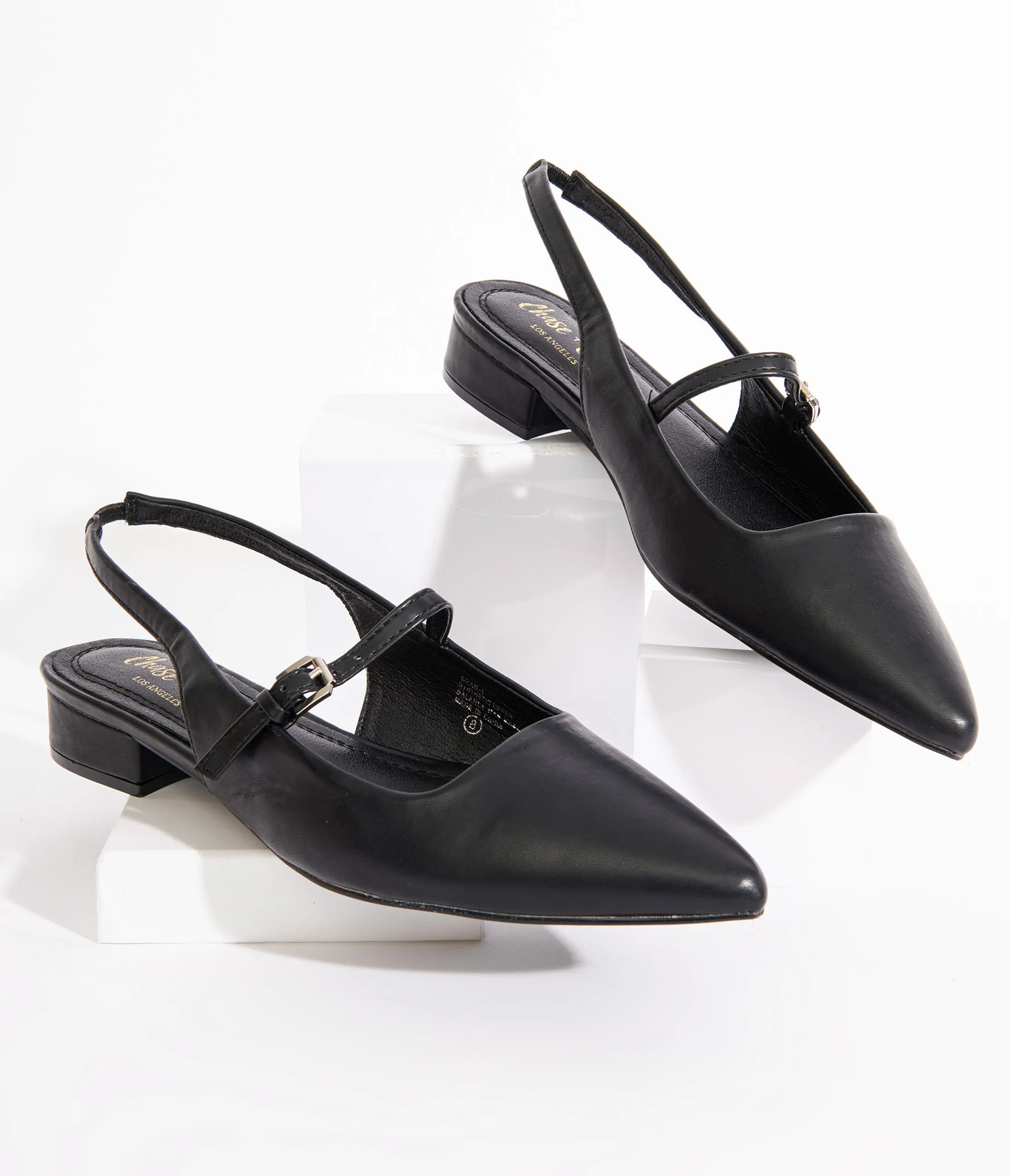 Black Leatherette Slingback Mary Jane Flats sold by Unique Vintage