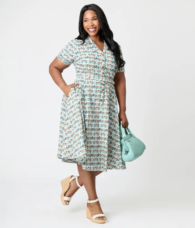Royal Monk Plus Size Purrrfect Bella Swing Dress sold by Unique Vintage