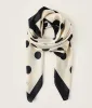 Beige & Black Polka Dot Silk Scarf sold by Unique Vintage