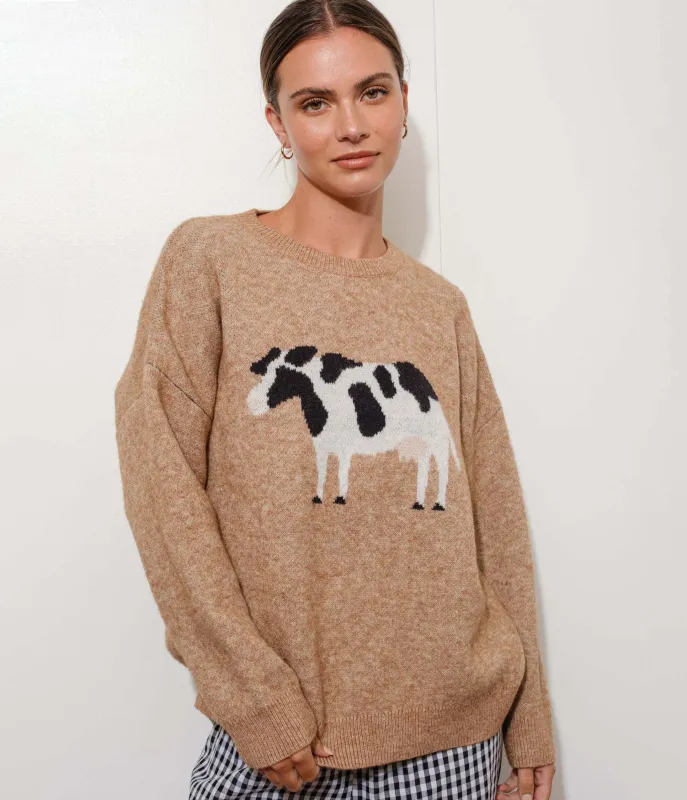 Brown Cow Oversized Sweater sold by Unique Vintage