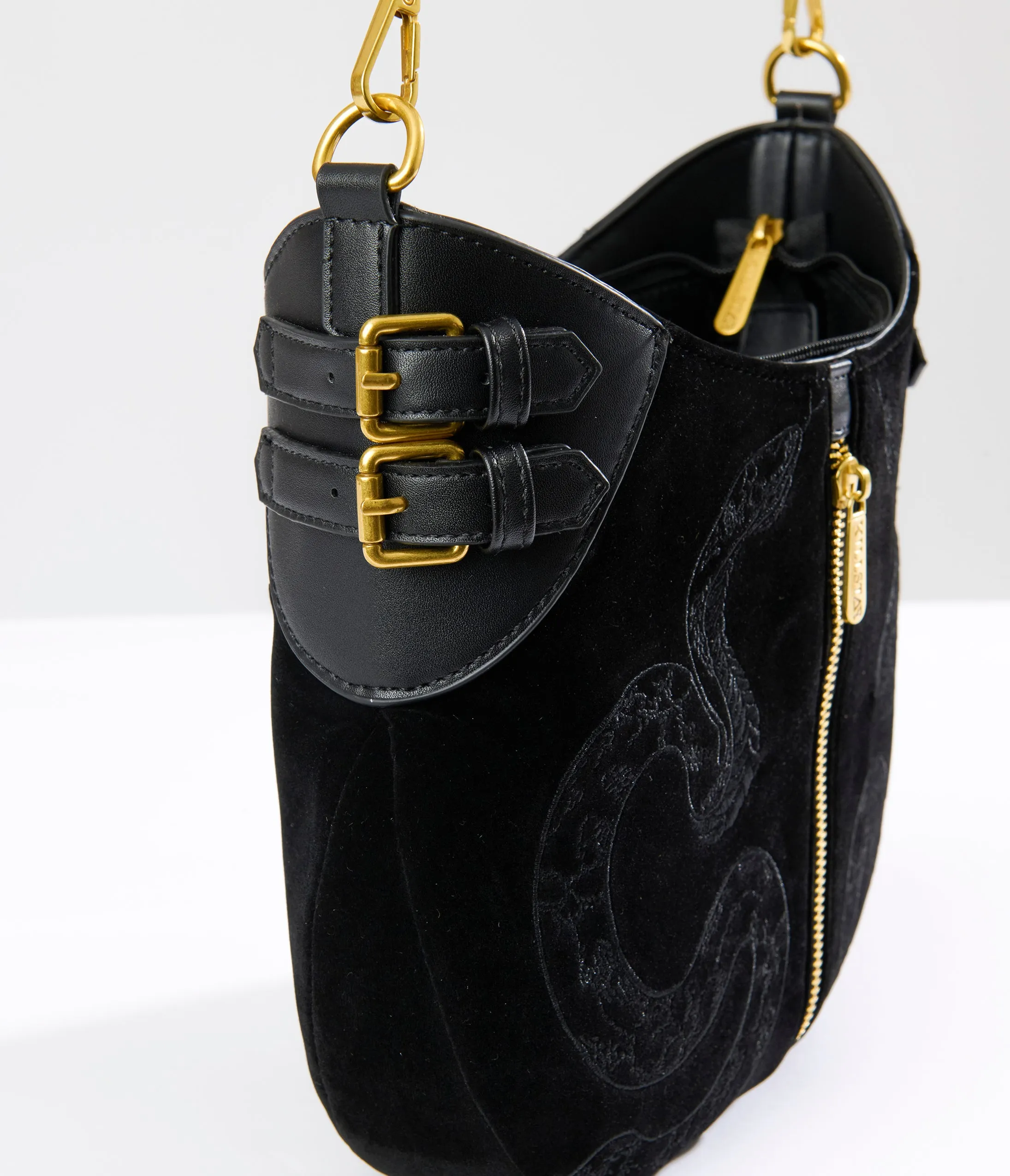 Killstar Black Suede Snake Adder Handbag sold by Unique Vintage product image thumbnail 3
