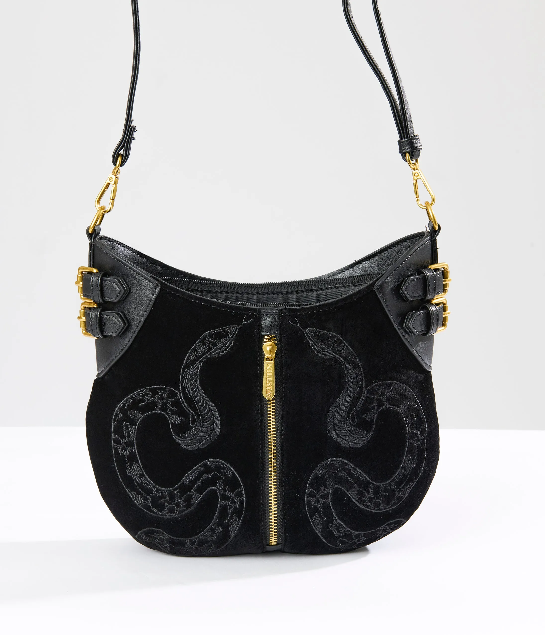 Killstar Black Suede Snake Adder Handbag sold by Unique Vintage