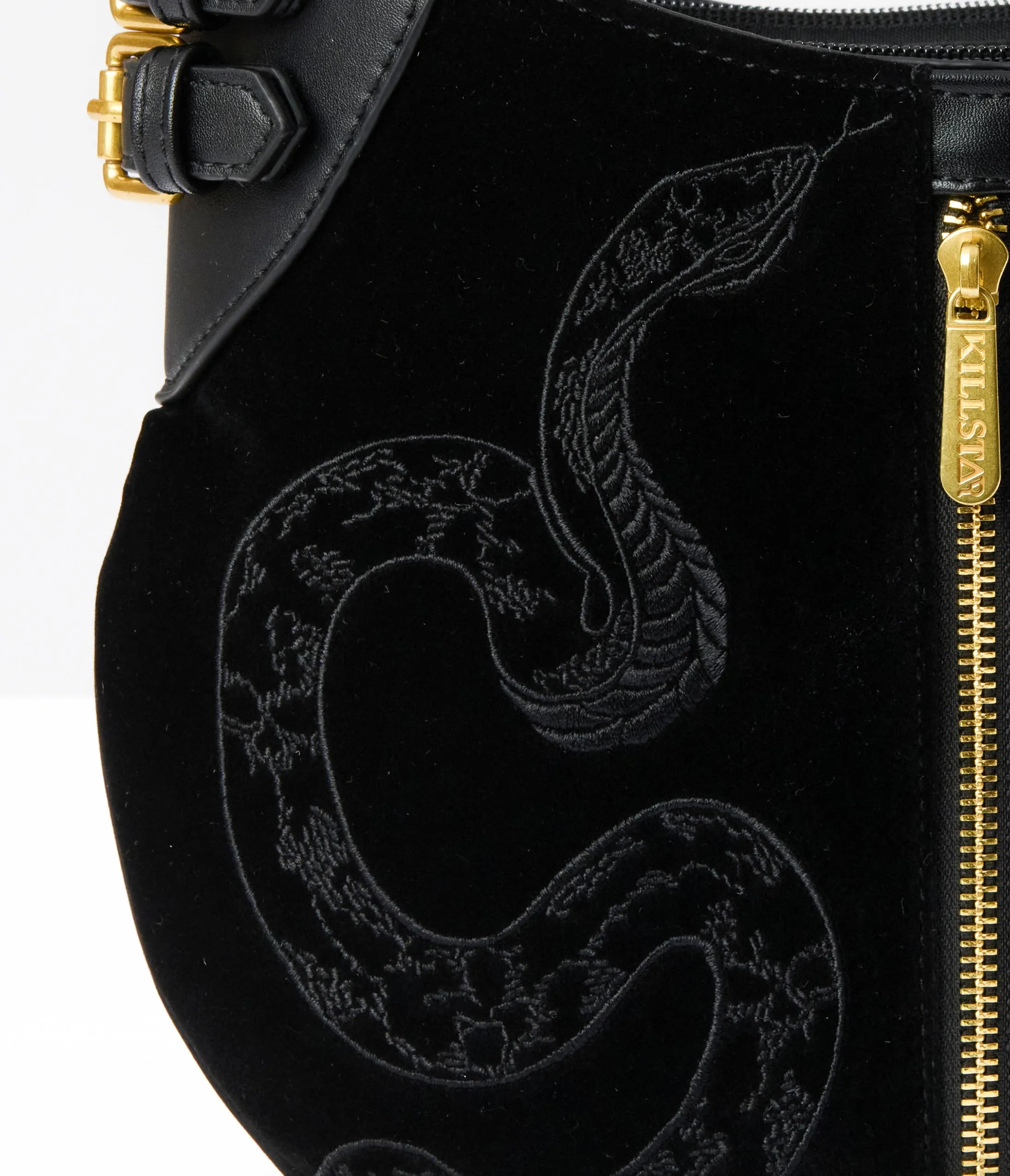 Killstar Black Suede Snake Adder Handbag sold by Unique Vintage product image thumbnail 2
