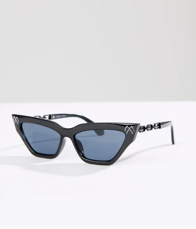 Black Chain Elvira Sunglasses sold by Unique Vintage