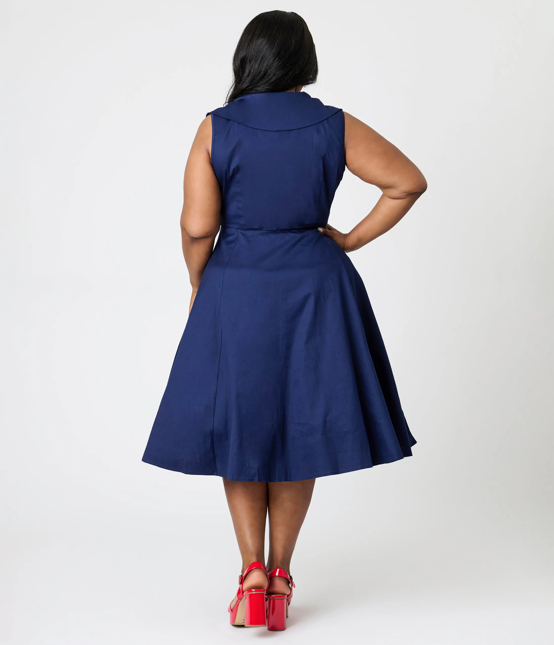 Royal Monk Plus Size Navy Sailor Isla Swing Dress sold by Unique Vintage product image thumbnail 3