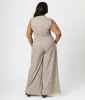 Royal Monk Plus Size Brown Houndstooth Eliza Trousers sold by Unique Vintage