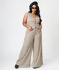 Royal Monk Plus Size Brown Houndstooth Eliza Trousers sold by Unique Vintage