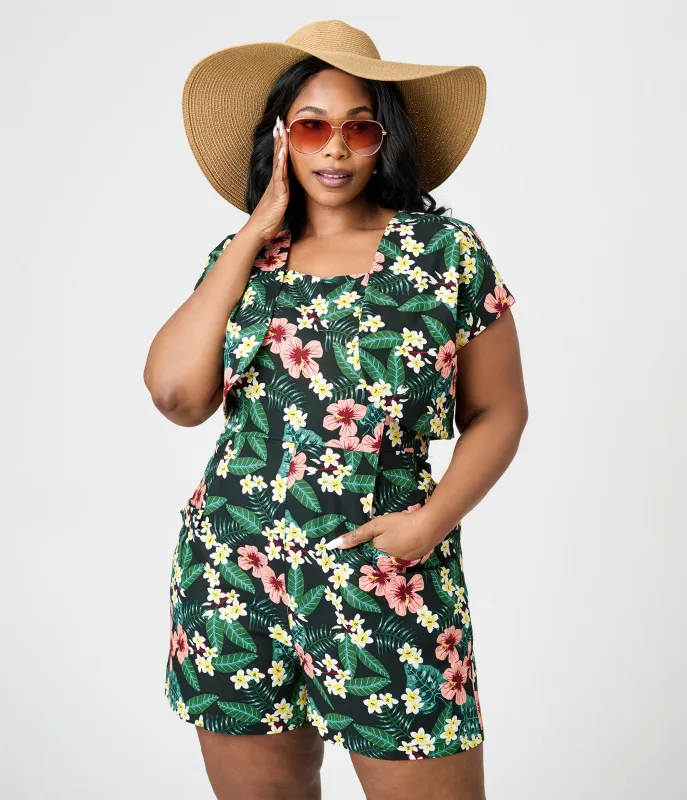 Royal Monk Plus Size Tropical Print Phoebe Bolero sold by Unique Vintage