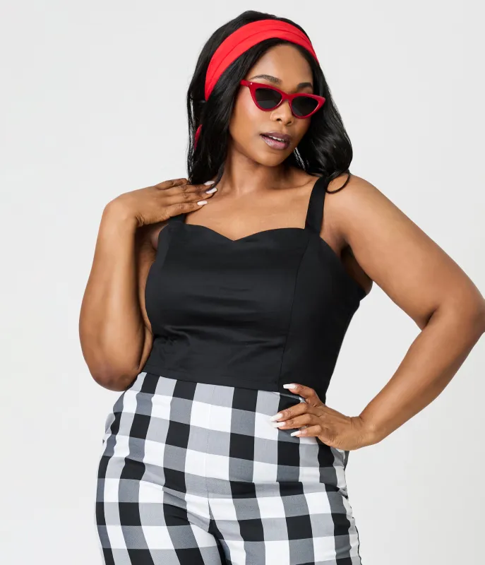 Royal Monk Plus Size Black Maisie Crop Top sold by Unique Vintage
