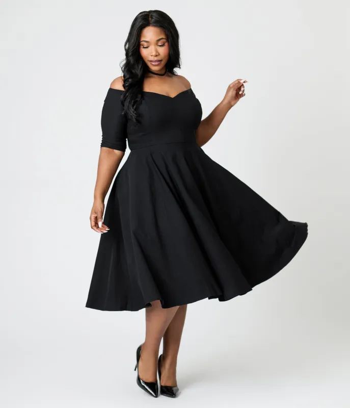 Royal Monk Plus Size Black Amalia Swing Dress sold by Unique Vintage