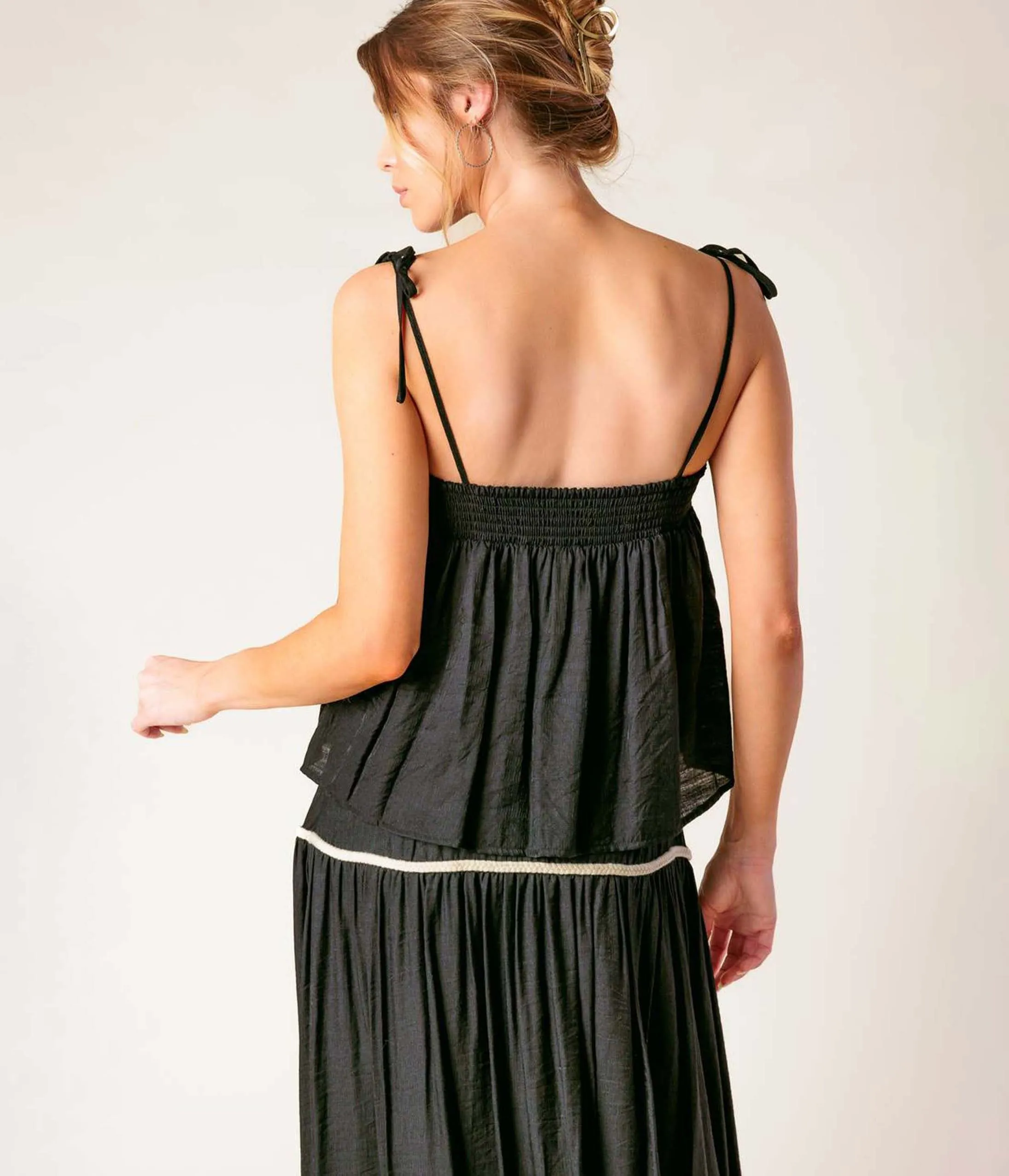 Black & Cream Divide & Contour Top & Skirt Set sold by Unique Vintage product image thumbnail 3
