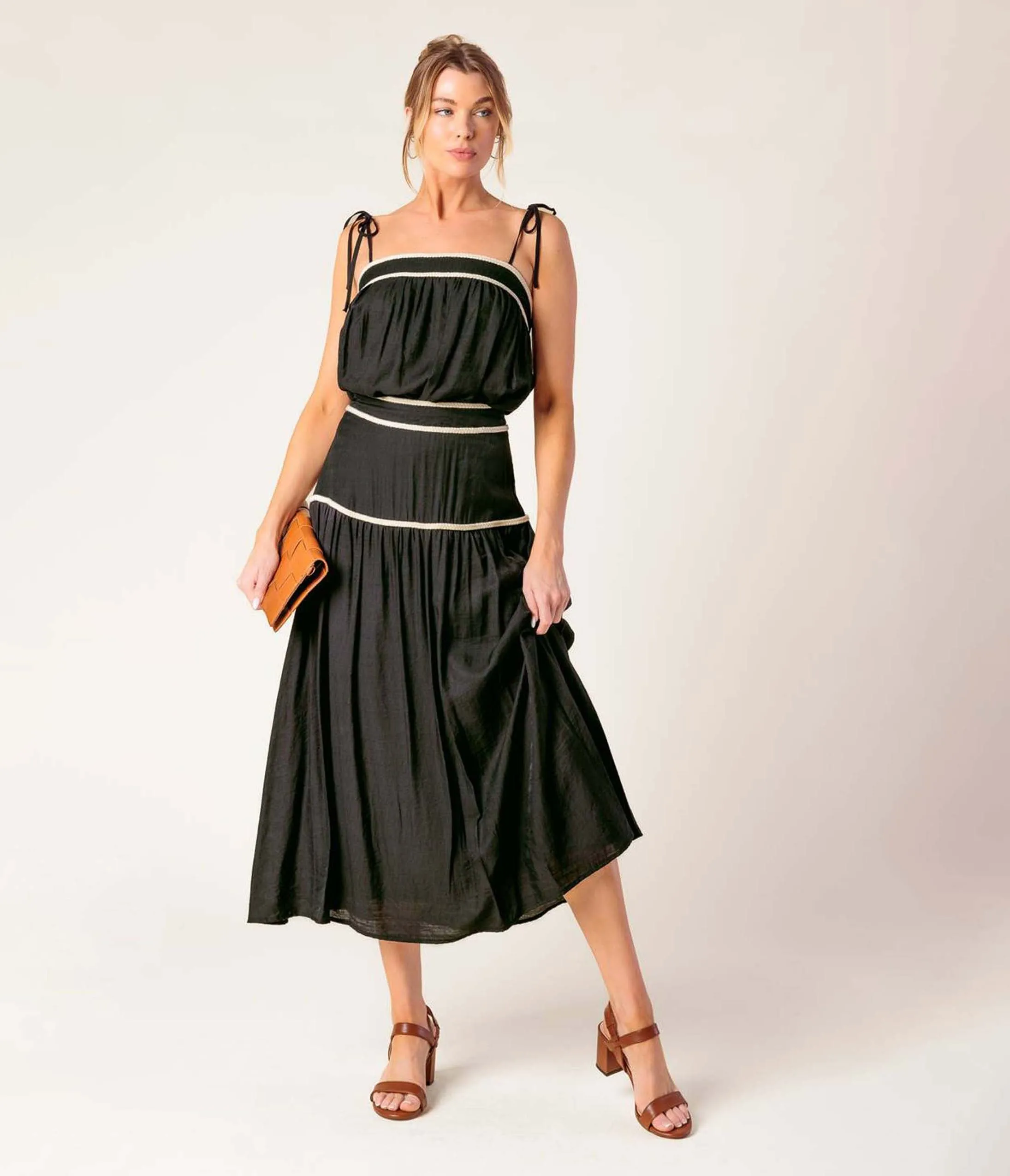Black & Cream Divide & Contour Top & Skirt Set sold by Unique Vintage product image thumbnail 4