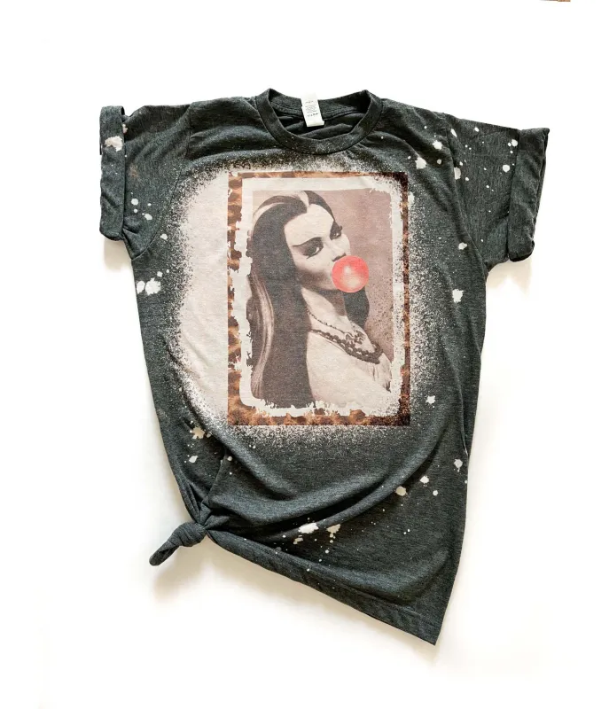 Lily Munster Bleached Unisex Graphic Tee sold by Unique Vintage