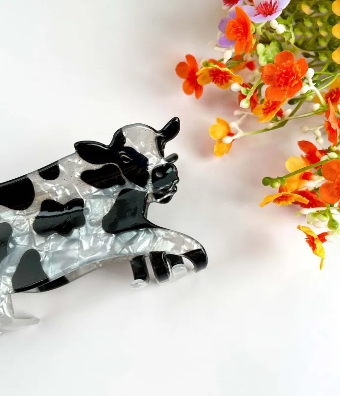 Black & White Cow Hair Claw sold by Unique Vintage