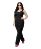 Unique Vintage Plus Size Black & Silver Sedgewick Jumpsuit sold by Unique Vintage