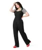 Unique Vintage Plus Size Black & Silver Sedgewick Jumpsuit sold by Unique Vintage