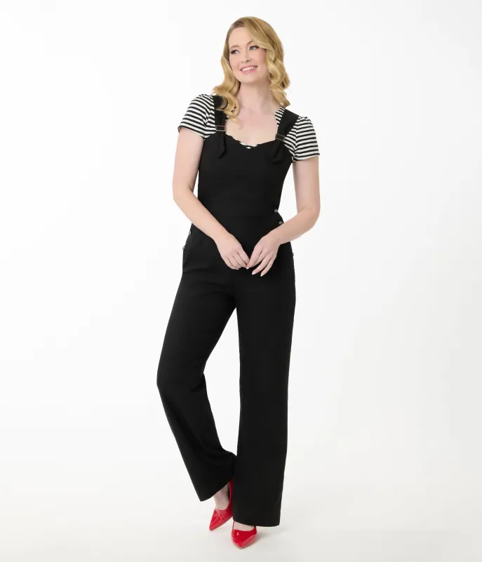 Unique Vintage Black & Silver Sedgewick Jumpsuit sold by Unique Vintage