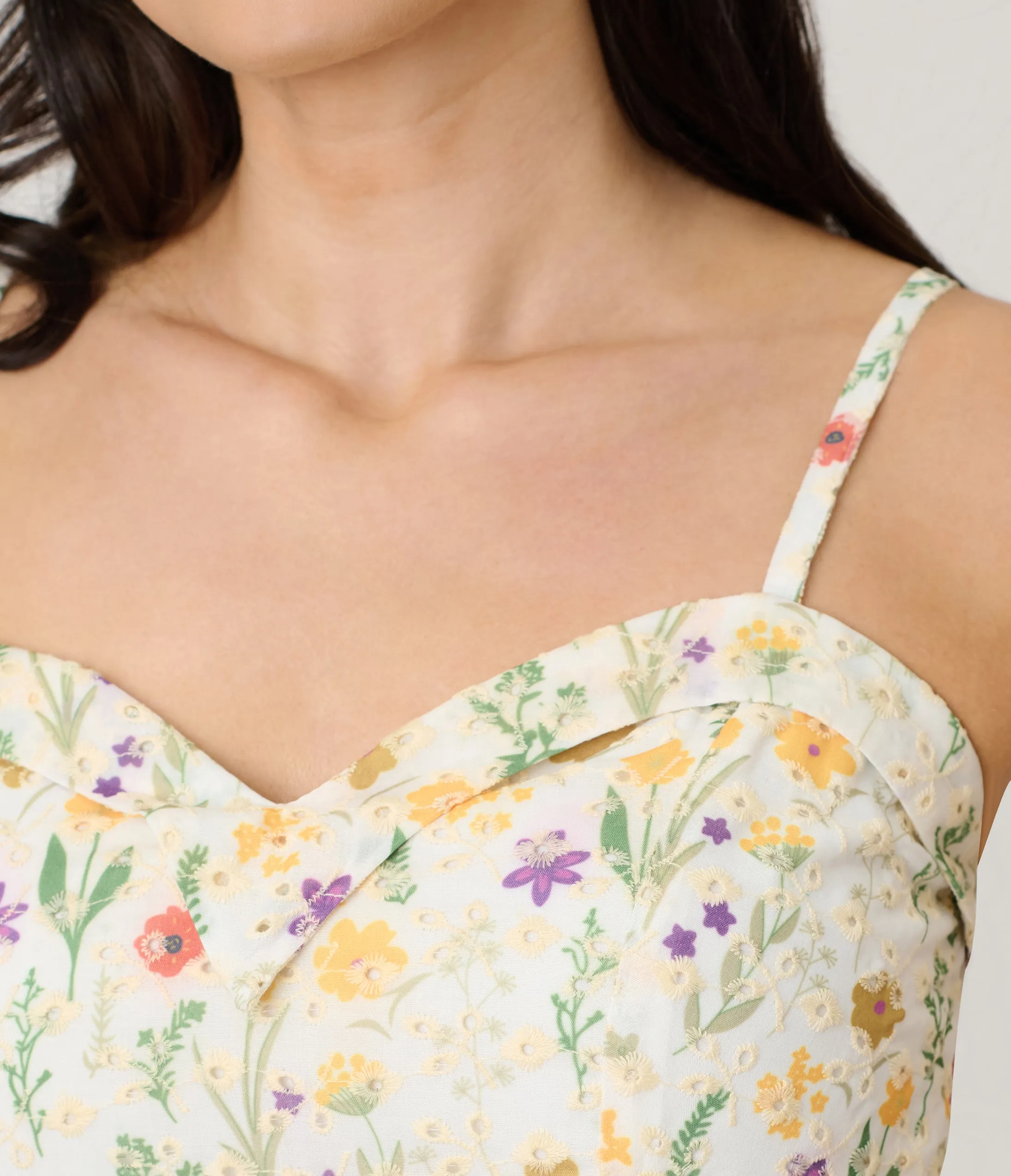 Voodoo Vixen White Summer Flowers Embroidery Fit & Flare Dress sold by Unique Vintage product image thumbnail 5