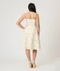 Voodoo Vixen White Summer Flowers Embroidery Fit & Flare Dress sold by Unique Vintage