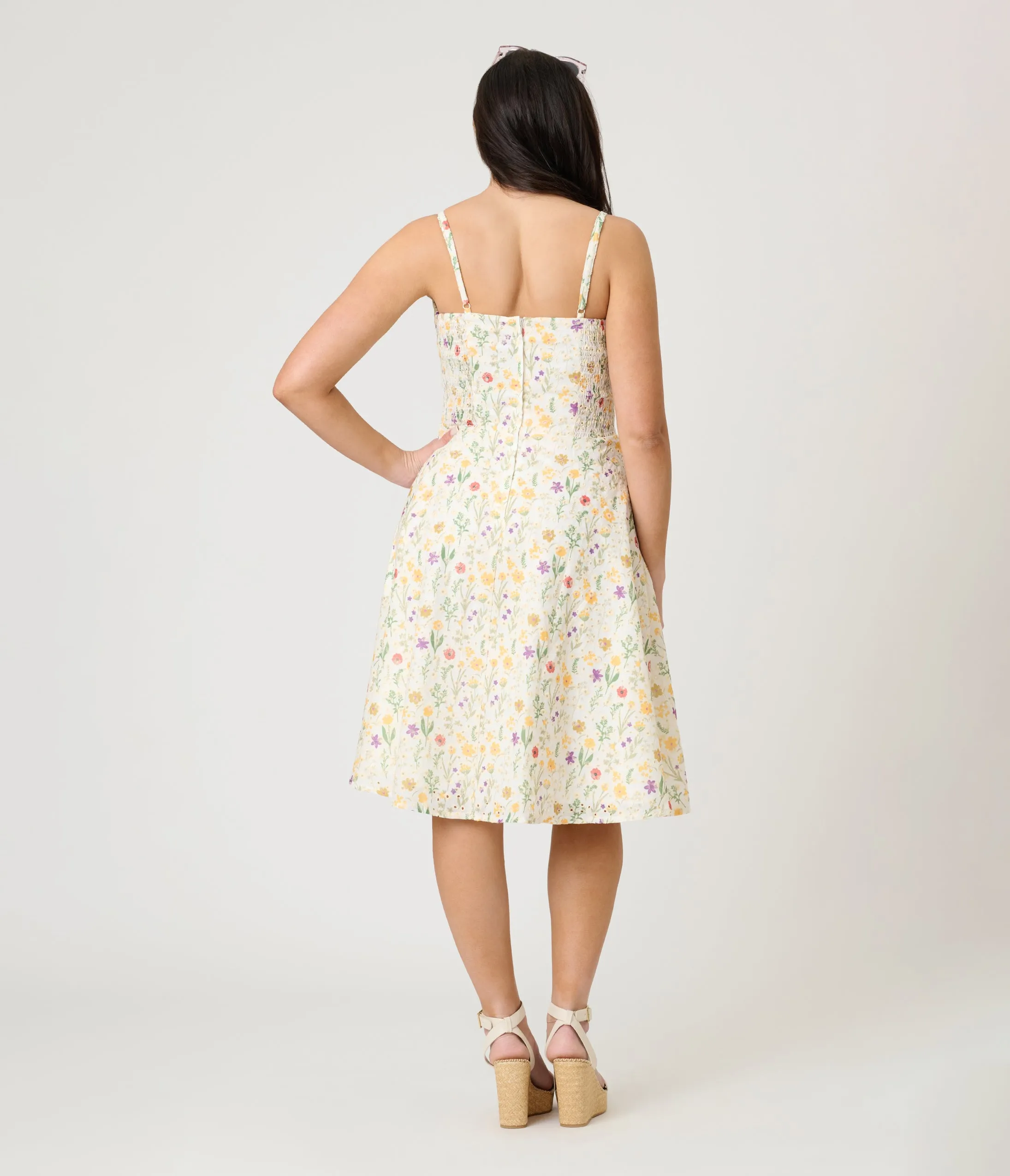 Voodoo Vixen White Summer Flowers Embroidery Fit & Flare Dress sold by Unique Vintage product image thumbnail 2