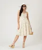 Voodoo Vixen White Summer Flowers Embroidery Fit & Flare Dress sold by Unique Vintage